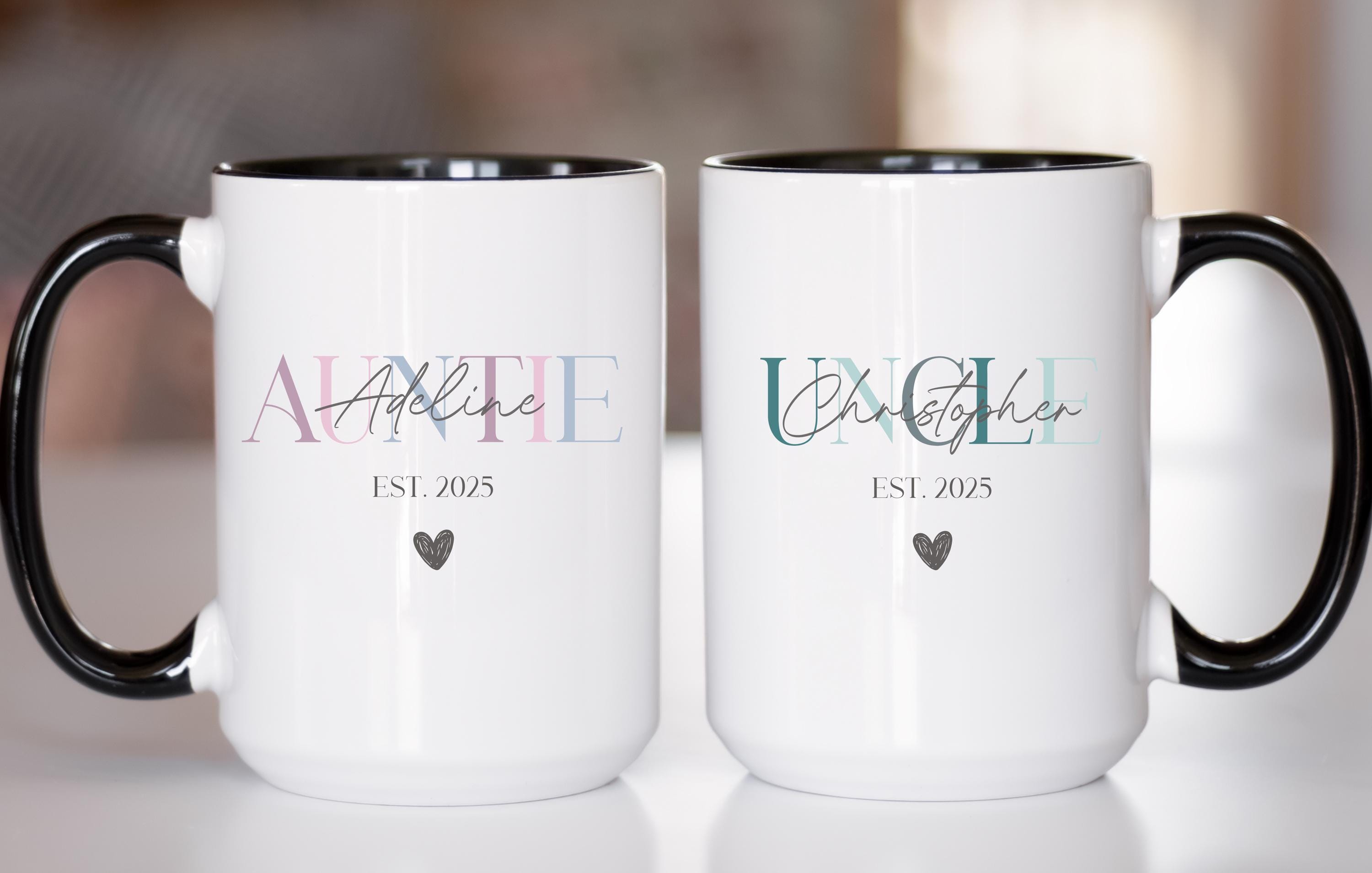 Custom Aunt and Uncle Mug, Pregnancy Reveal for New Aunt and Uncle ...
