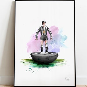Newcastle United Subbuteo Art Print, NUFC Drawing, Newcastle  Illustration, Subbuteo Watercolour,