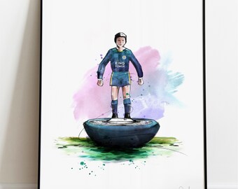 Leicester City Subbuteo Art Print, Leicester Drawing, Leicester Illustration, Subbuteo Watercolour,