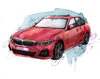 BMW 写実水彩画 クルマの水彩画が満載 『カーデザイナー 永島譲二』販売中！ - webCG