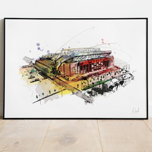Liverpool FC Anfield Art Print Illustration Drawing Etsy