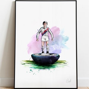 Crystal Palace Subbuteo Art Print, Crystal Palace Drawing, Crystal Palace Illustration, Subbuteo Watercolour,
