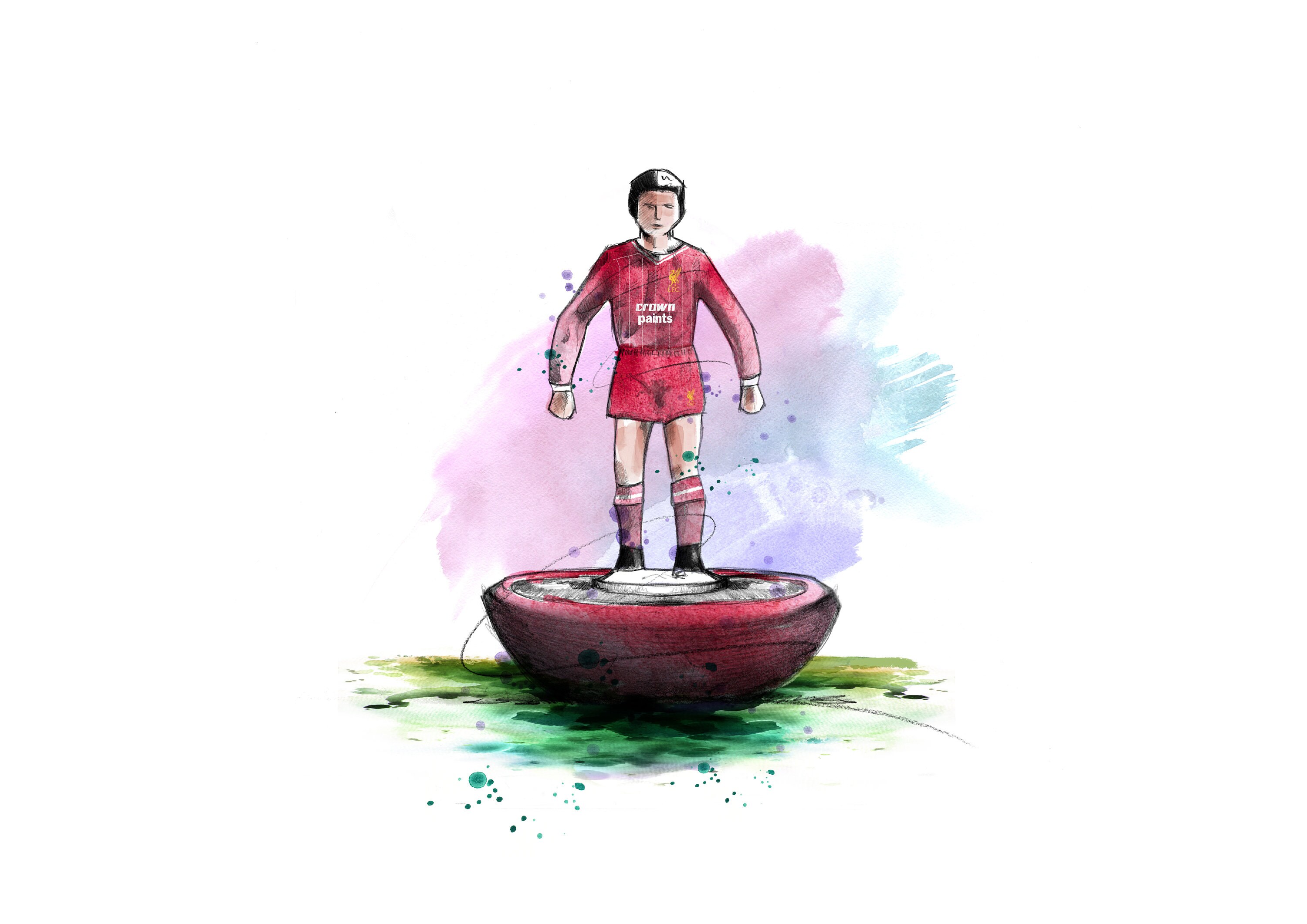 Liverpool FC Subbuteo Art Print, Liverpool FC Drawing, Liverpool FC ...