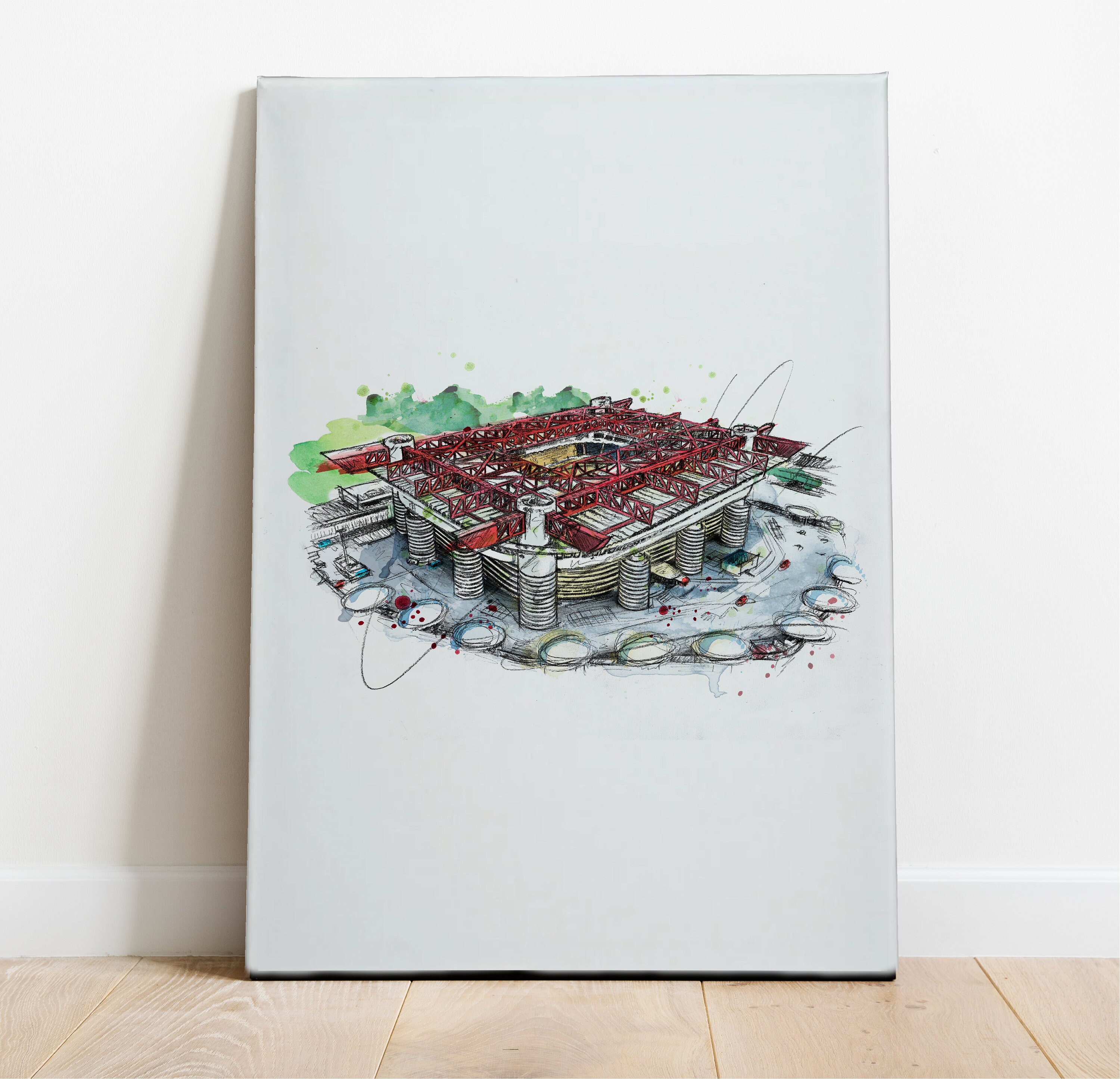Stampa Artistica Stadio San Siro AC Milan - Mappa Arte A3, Regalo Per Tifosi Calcio - Foto 7