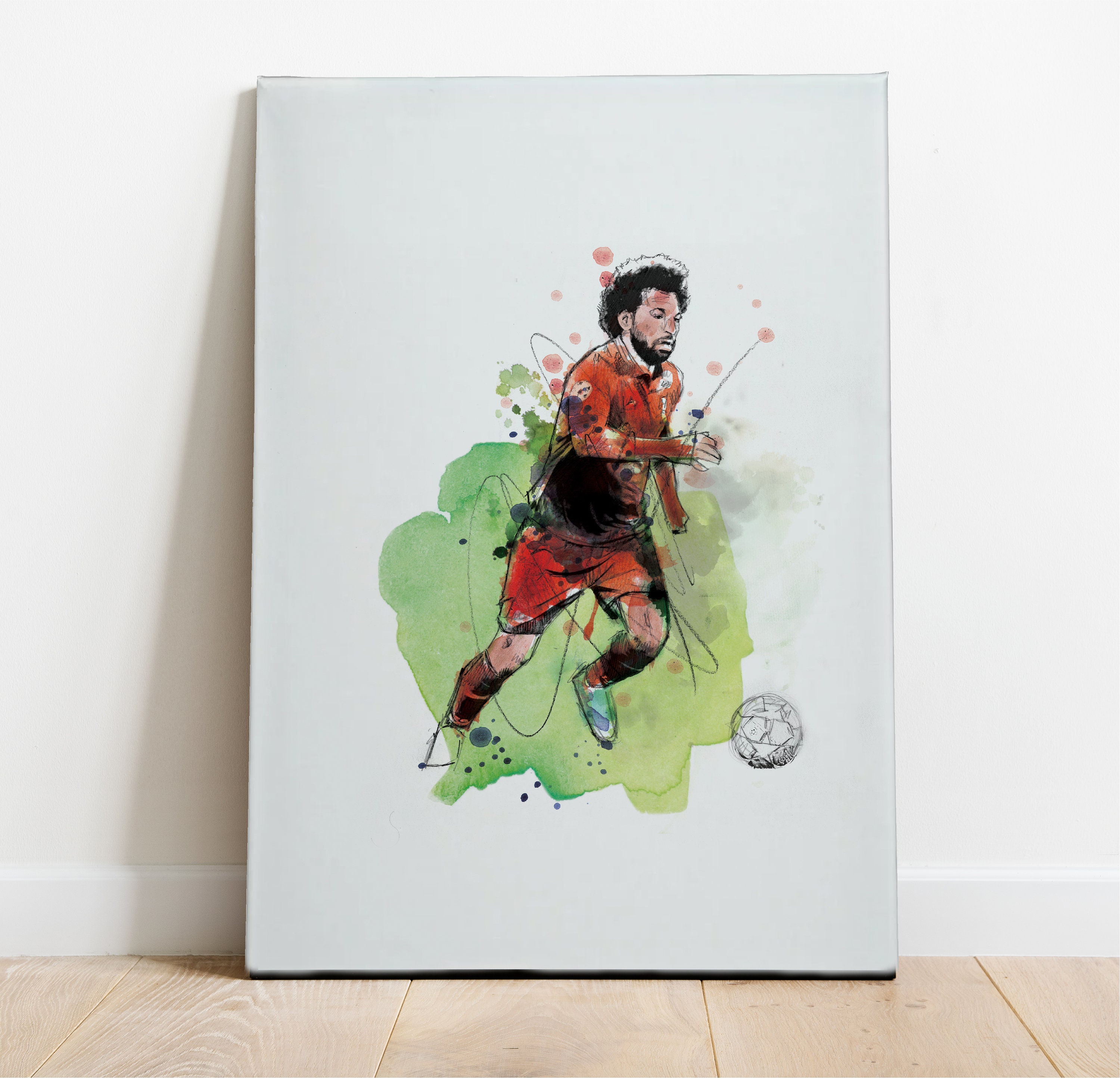 Discover Mo Salah Art Print, Liverpool FC Drawing, Liverpool FC Illustration, Soccer Watercolour,