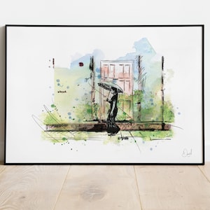 Hong Hong Art Print, China Illustration, Asia Drawing, Watercolour, City Art Print