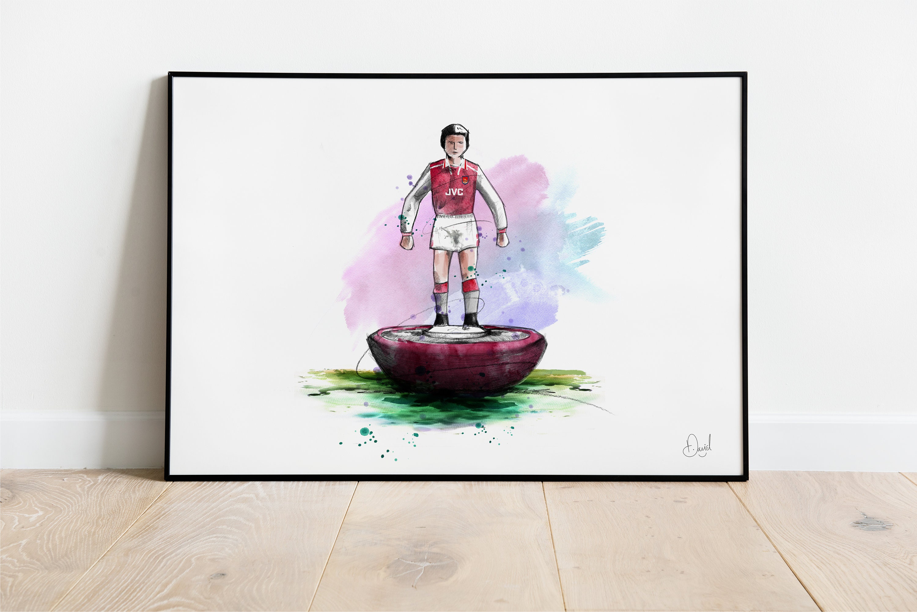 Arsenal Subbuteo Art Print, Arsenal Drawing, Arsenal Illustration ...