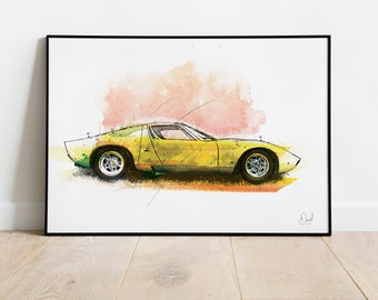 ランボルギーニ カウンタック プリント 1970年代 クラシック スーパー