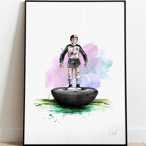 Fulham Subbuteo Art Print, Fulham Drawing, Fulham Illustration, Subbuteo Watercolour,