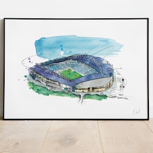 Brighton and Hove Albion Amex Stadium , Brighton illustration, Drawing, Watercolour, football, stadium, soccer,