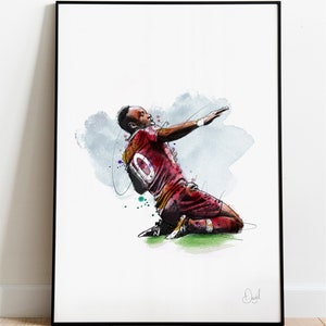 Sadio Mane Art Print, Liverpool FC Drawing, Liverpool FC Illustration, Soccer Watercolour,