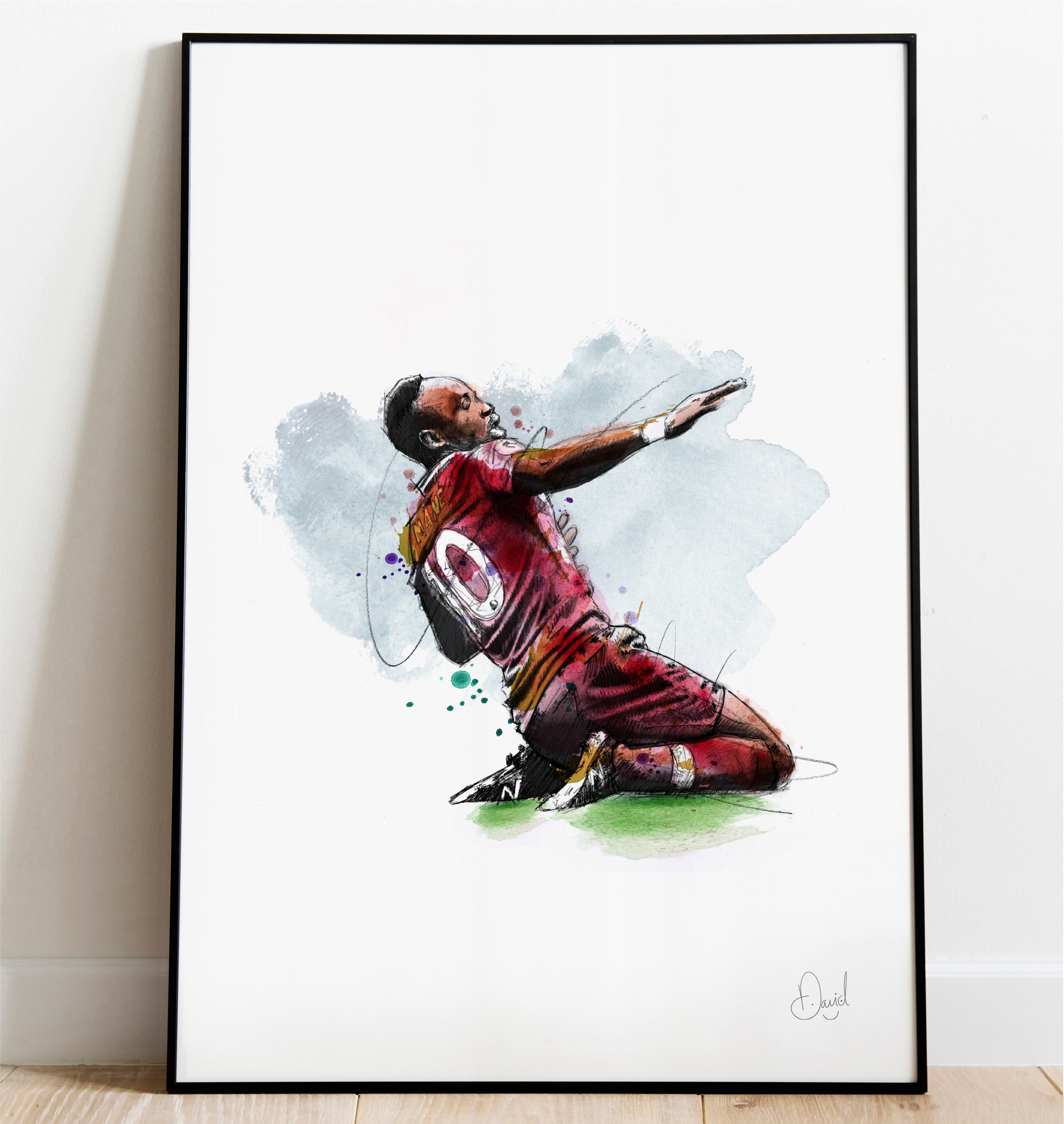 サディオ・マネ アートプリント、リバプール FC の絵、リバプール FC