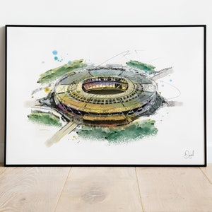 West ham London Stadium , West ham illustration, Drawing, Watercolour, football, stadium, soccer,