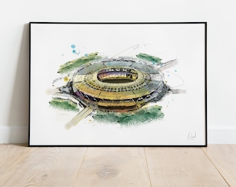 West ham London Stadium , West ham illustration, Drawing, Watercolour, football, stadium, soccer,