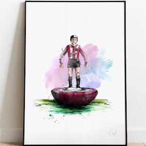 Sheffield United Subbuteo Art Print, Sheffield Drawing, Sheffield Illustration, Subbuteo Watercolour,