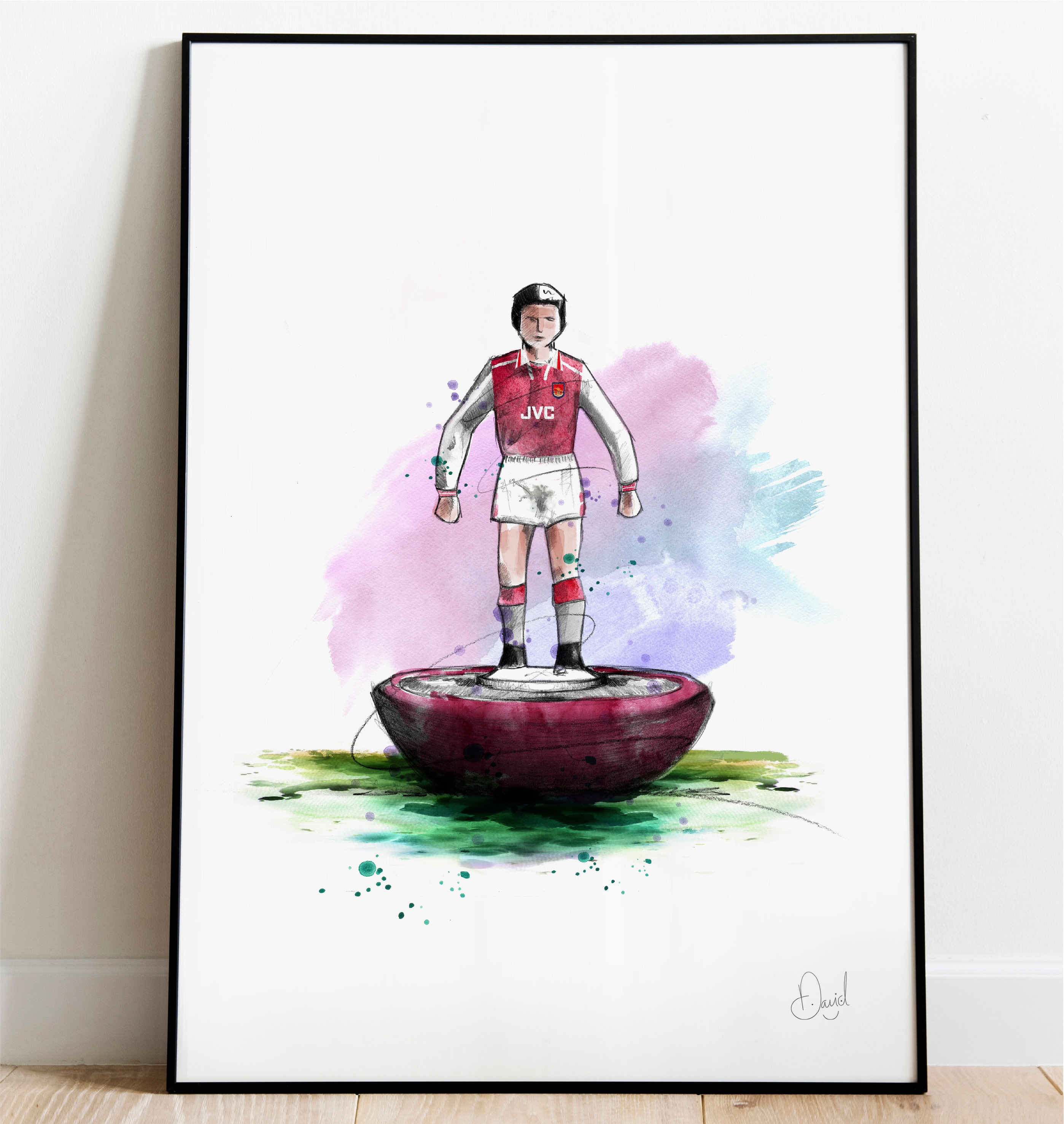 Arsenal Subbuteo Art Print, Arsenal Drawing, Arsenal Illustration ...