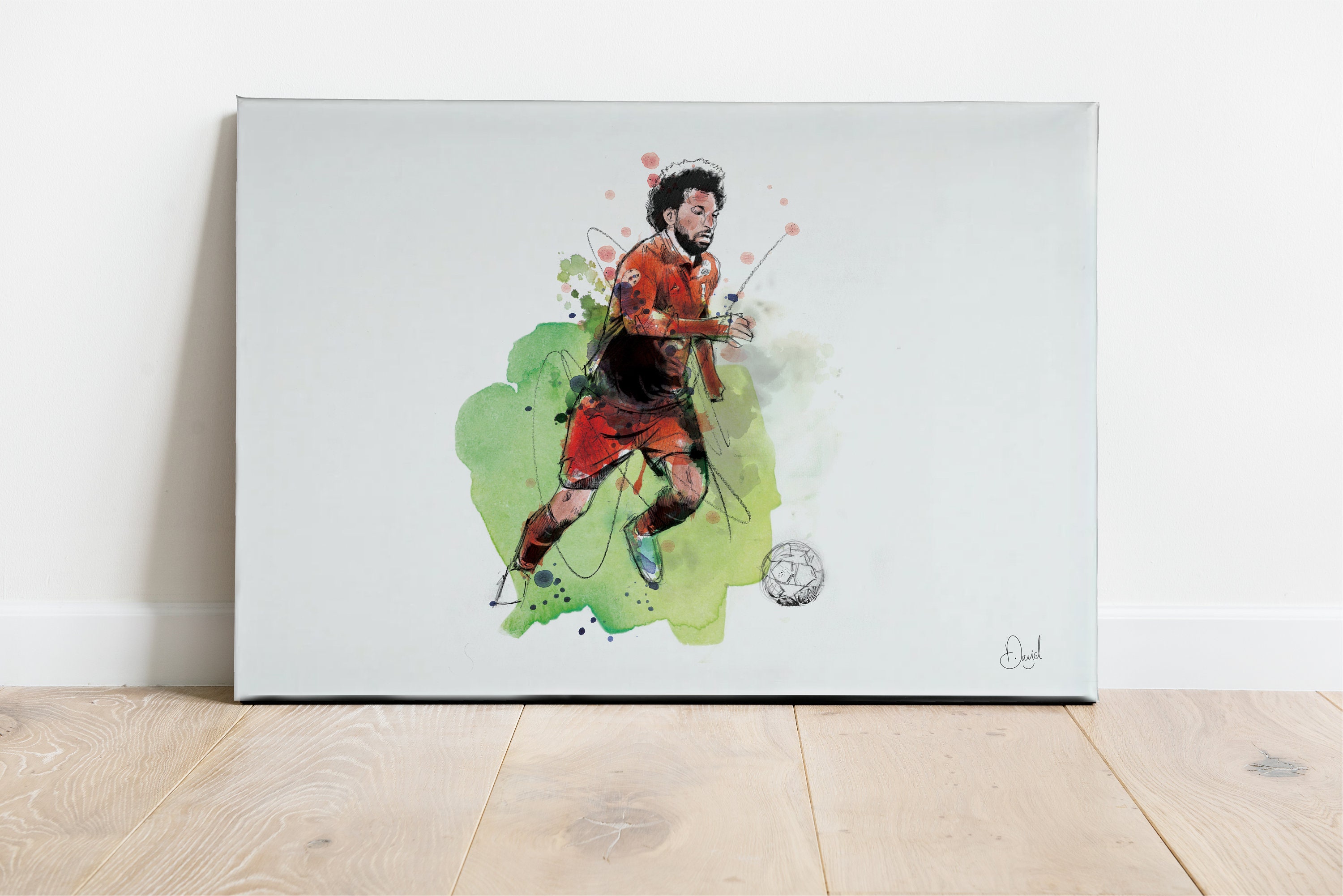 Discover Mo Salah Art Print, Liverpool FC Drawing, Liverpool FC Illustration, Soccer Watercolour,