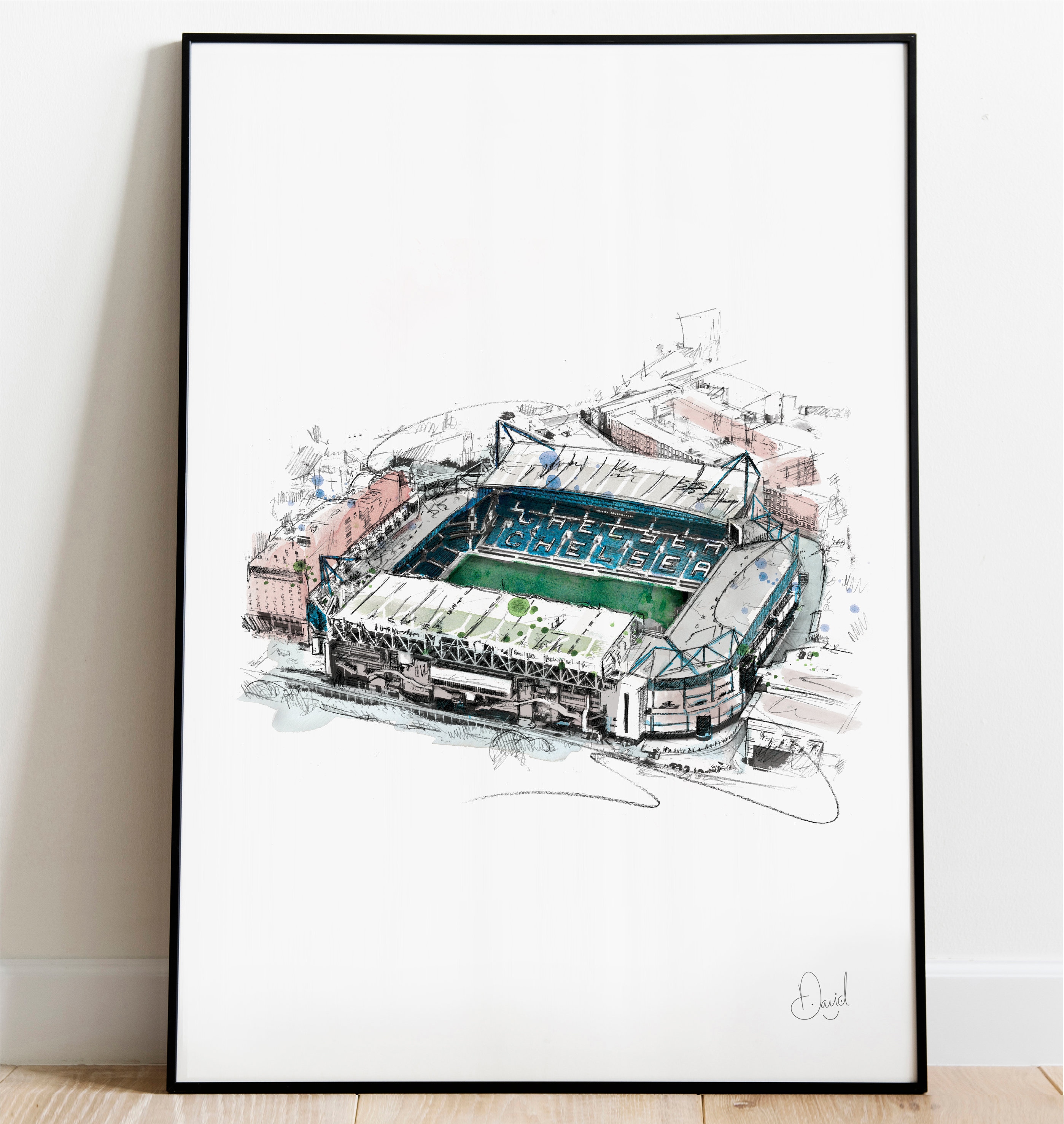 Chelsea Stamford Bridge Football Ground Art Print Etsy UK