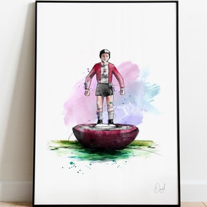 Southampton Subbuteo Art Print, Southampton Drawing, Southampton Illustration, Subbuteo Watercolour,