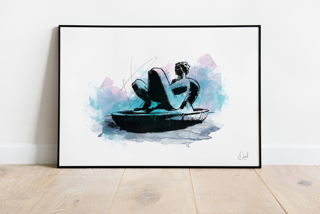 Floozy in the Jacuzzi Art Print, Birmingham Illustration, Birmingham