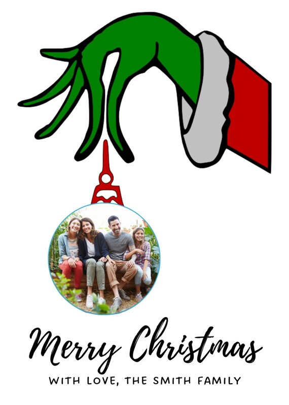 Grinch Digital Christmas Card Family Photo Printable - Etsy