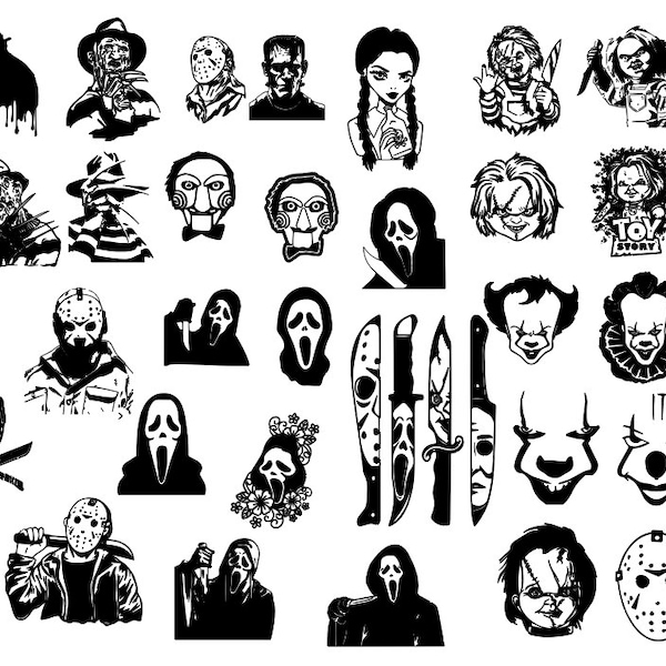 Horror SVG Bundle Halloween Horror SVG Horror Friends svg Horror characters svg Halloween svg Instant Download