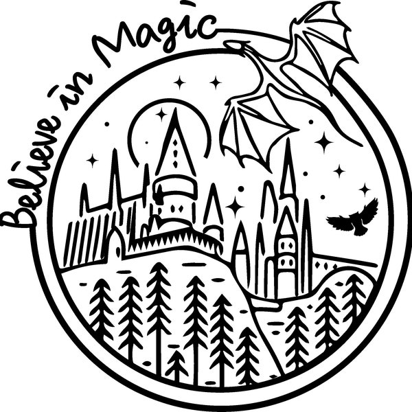 Believe in Magic SVG, HP Schloss svg, Zauberschule svg, Zauberschule svg, HP svg