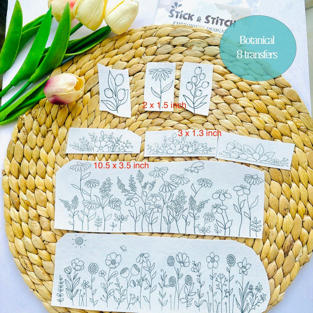 Jacket WILDFLOWER Hand Embroidery Pattern | Stick and Stitch Transfer ...