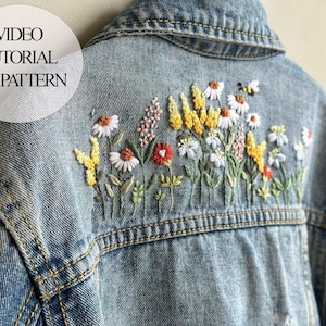 WildFlowers Stick And Stitch Embroidery PDF & Pattern + video tutorial | Beginner Embroidery | Botanical Embroidery Designs | Christmas gift