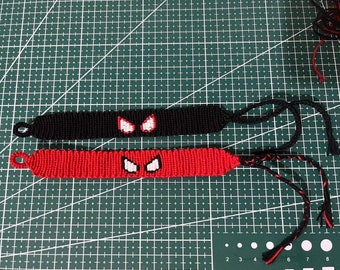 Spiderman Friendship Bracelet | Spider Knitted Bracelet | Braided Adjustable Bracelet | Spiderman Bracelet | Christmas Gift | Halloween Gift