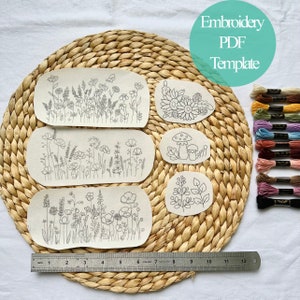 Wildflower Embroidery Pattern: Beginner DIY Clothing Design (PDF Pattern)
