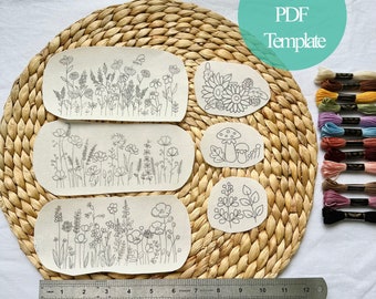 Wildflower Embroidery Pattern: Beginner DIY Clothing Design (PDF Pattern)