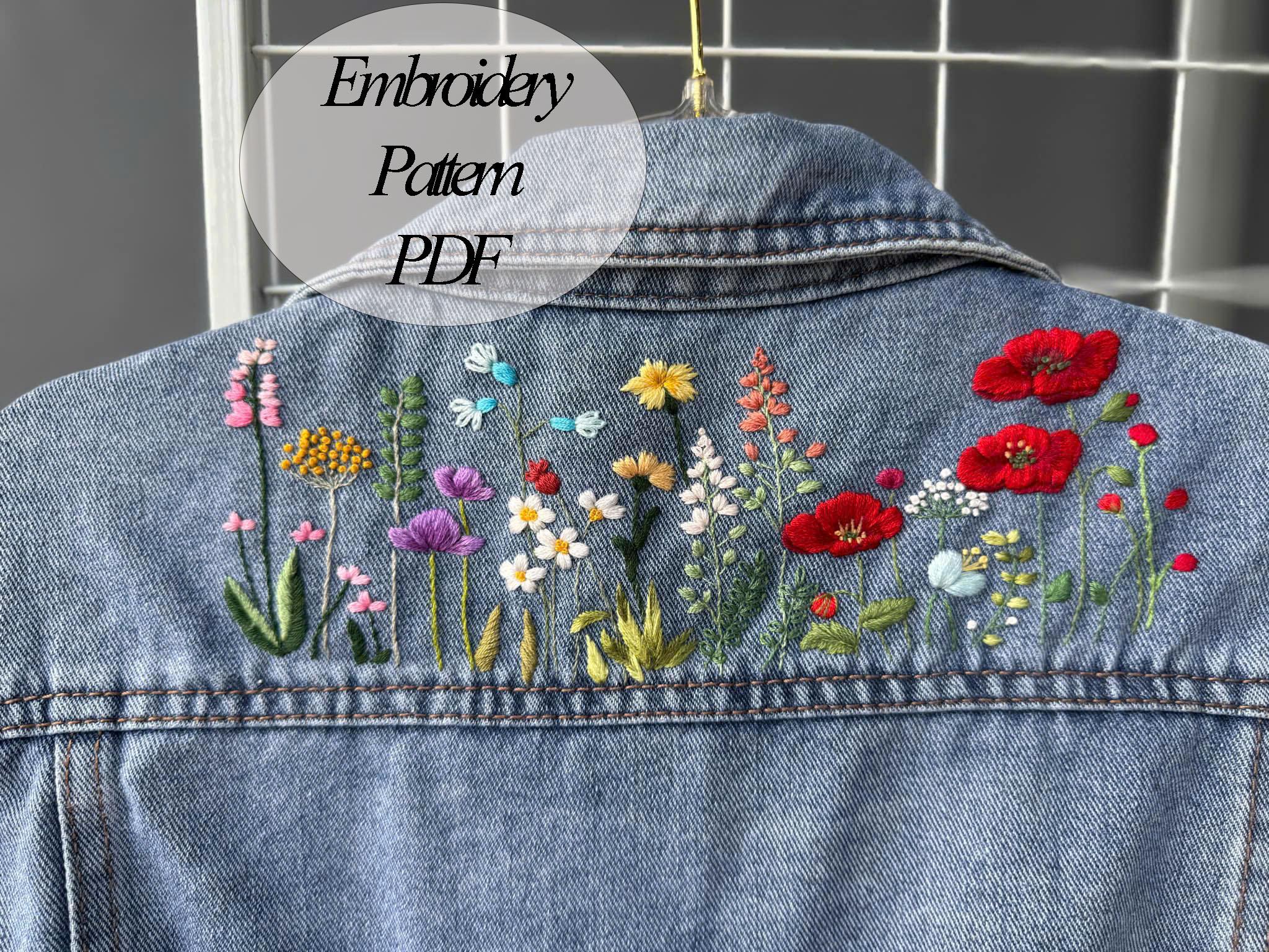 WildFlowers Stick And Stitch Embroidery PDF & Pattern + video tutorial | Beginner Embroidery | Botanical Embroidery Designs | Christmas gift