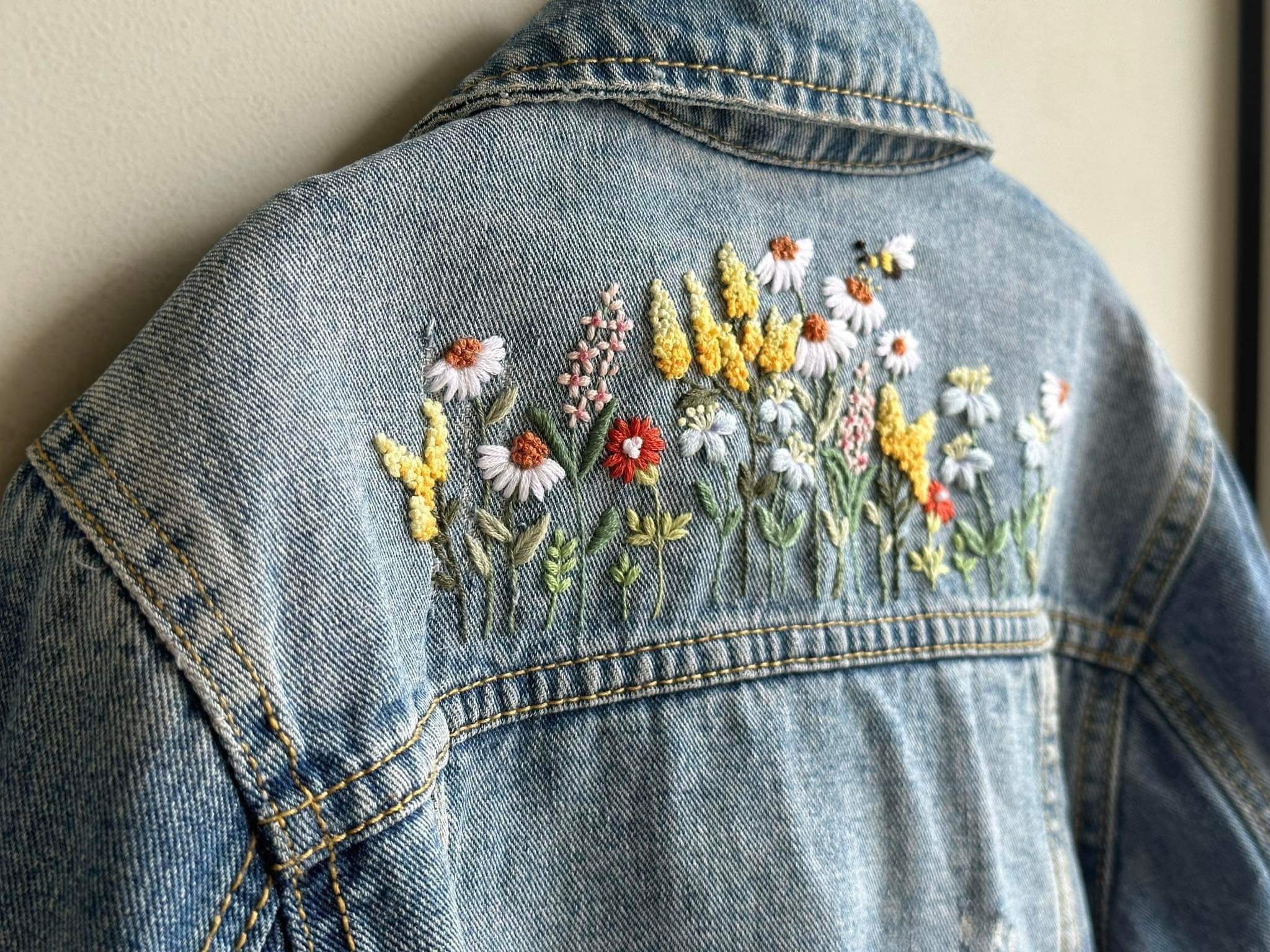 Jacket WILDFLOWER Hand Embroidery Pattern | Stick and Stitch Transfer ...