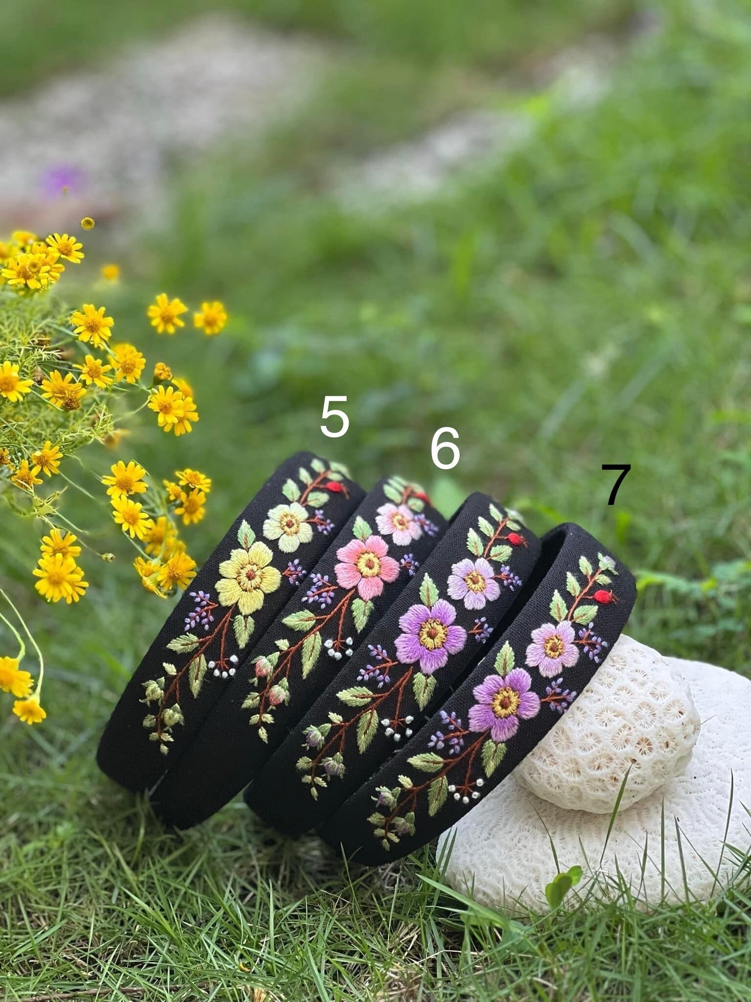 Handmade Romantic Lace and Embroidered Headband Art to Wear Coquette Cottagecore Turby headband is back for pre-order ?? This time, there main image 3