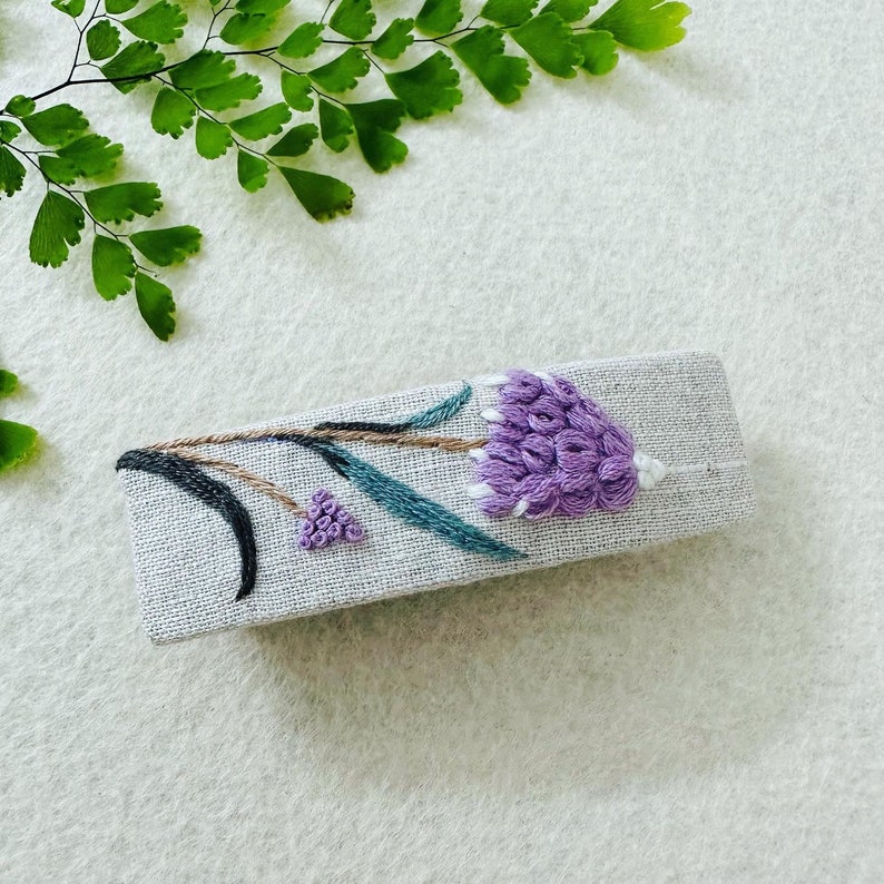 Embroidered Barrette clip Hand embroidery Hair Clip Floral Clip Unique hairclip for girl hair clip for baby Cute Hairclip 7
