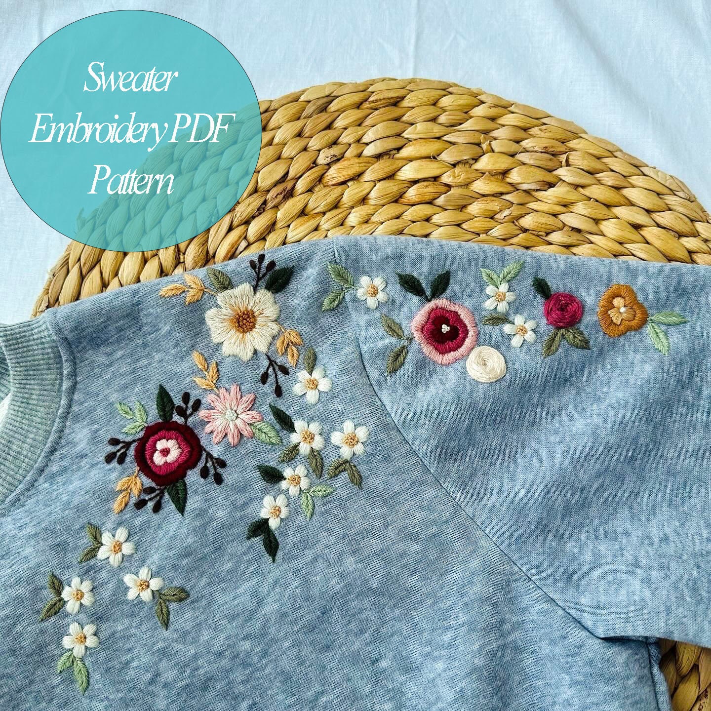 きいembroidery flower no sleeve knit OP Wildflowers Stick and Stitch Embroidery PDF & Pattern +
