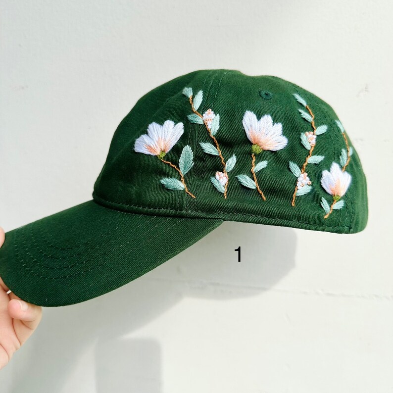 Hand Embroidered Hat | Embroidered Baseball Cap | Floral Embroidered ...