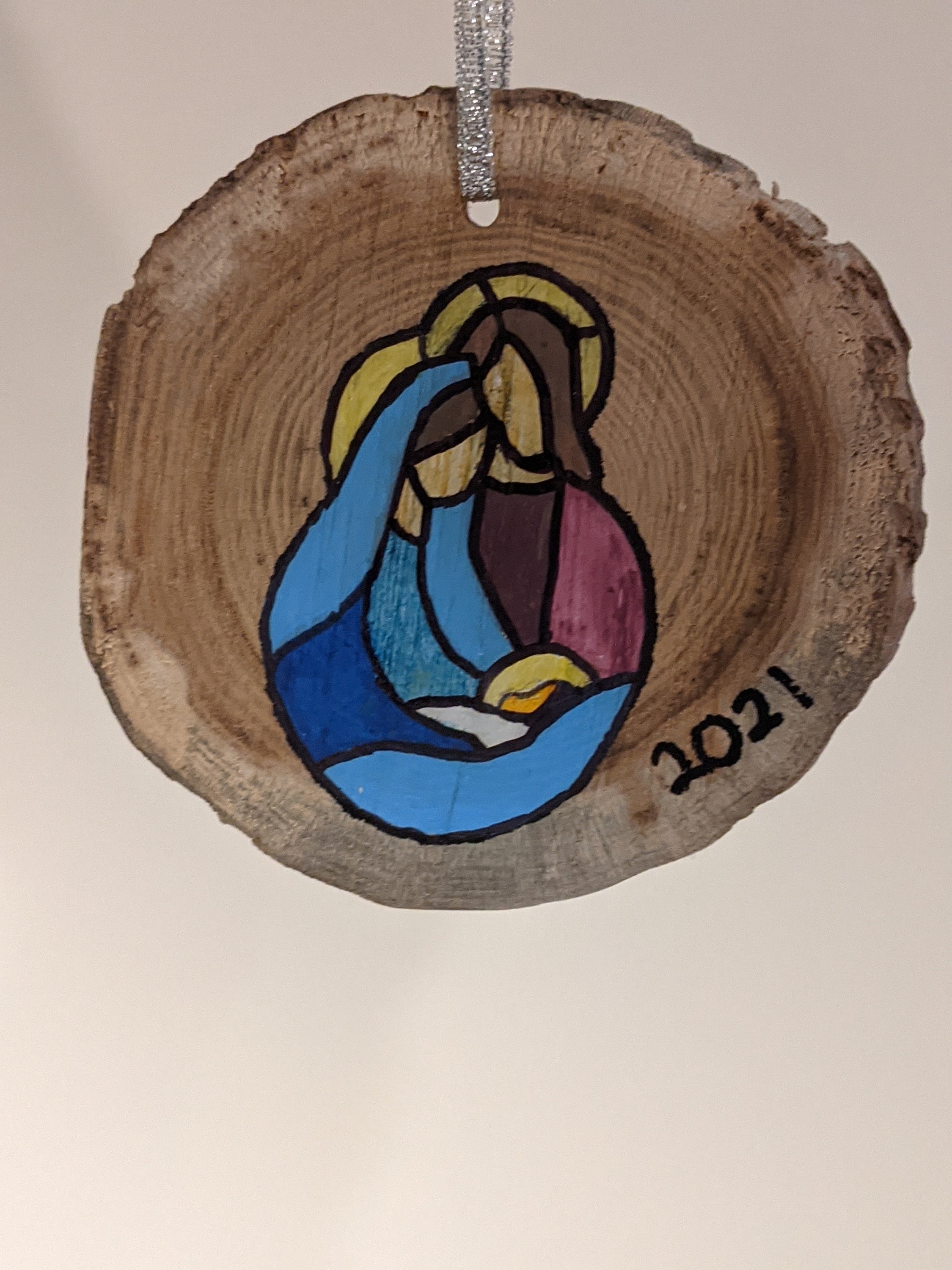 Holy Family Wood Slice Ornament Etsy UK