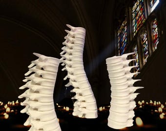Portacandele Spine, decorazione in osso gotico stampato in 3D per Halloween, decorazione per candele ispirata al mago, adatta a lumini e candele spesse