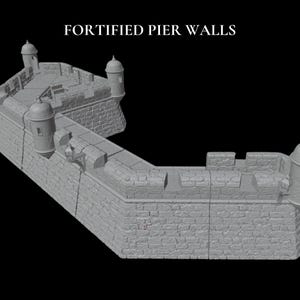 Fortified Pier Walls Terrain for Dungeons & Dragons Tabletop RPGs Pathfinder Wargaming Miniature Scenery and Fantasy Battle Setups
