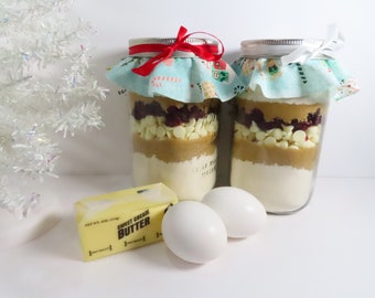 2 Jars Cranberry White Chocolate Chip Cookie Mix In A Jar