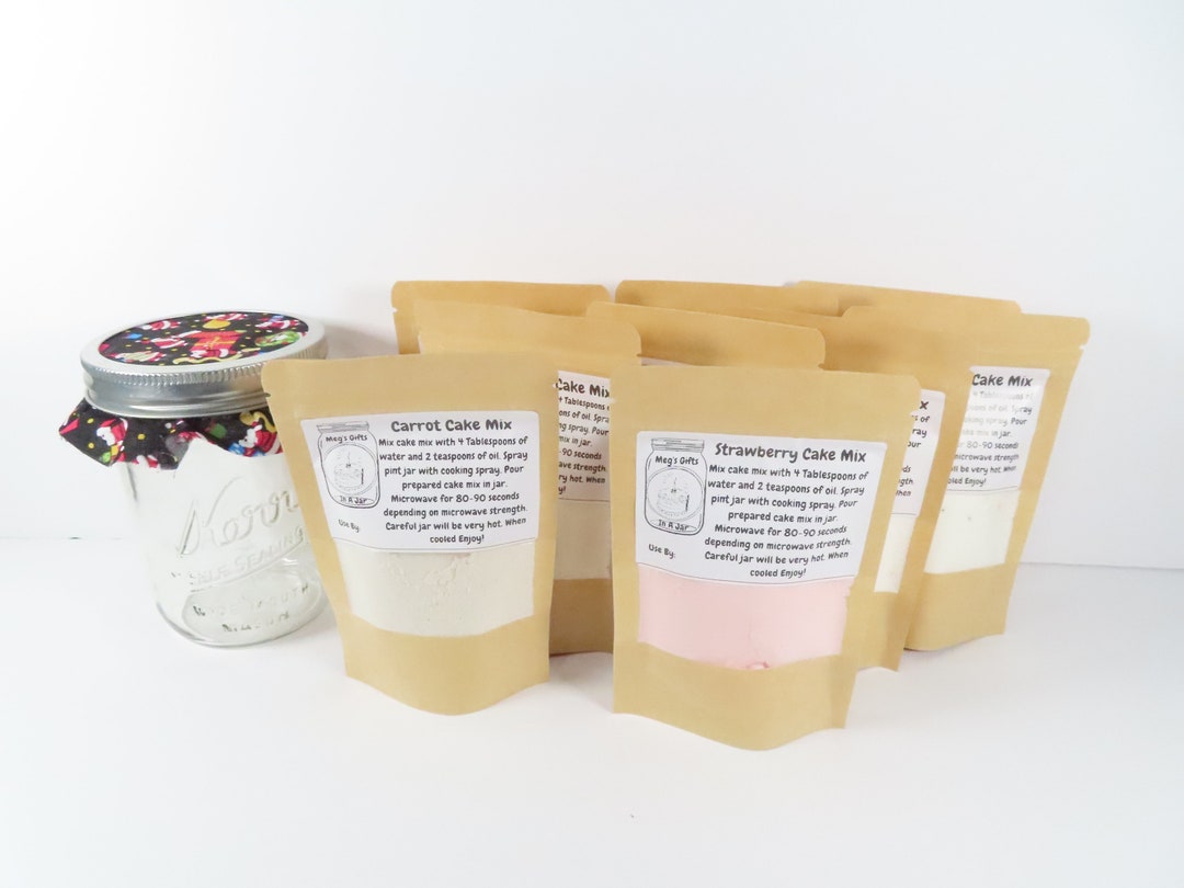 Cake Mix Gift Set of 10 Flavors, Single Serve Cake Mix in A Jar Just