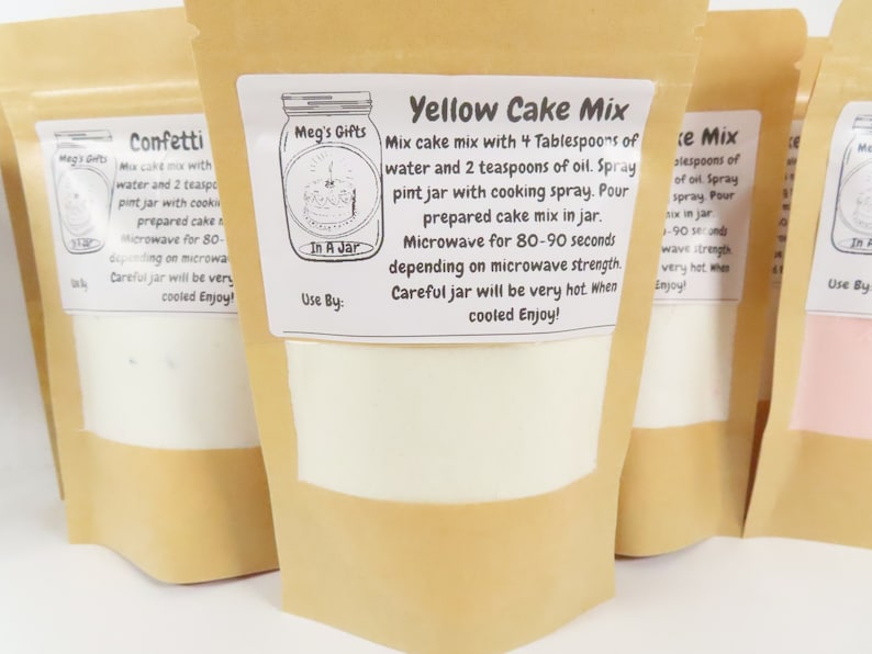 Cake Mix Gift Set of 10 Flavors, Single Serve Cake Mix in A Jar Just