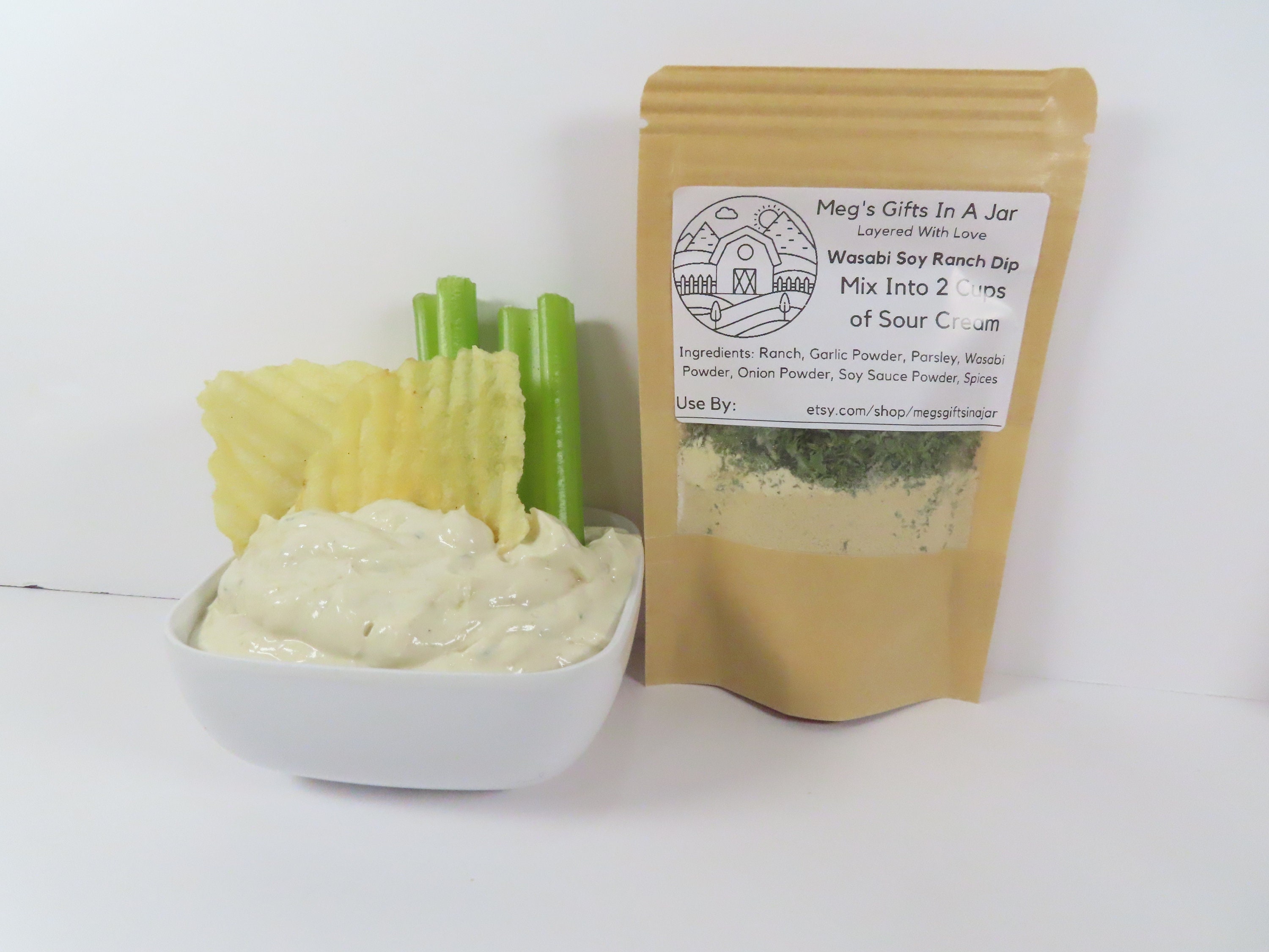 Gourmet Dip Mixes Gift Set of 4 Dips, Bloody Mary Dip Mix, Wasabi Soy