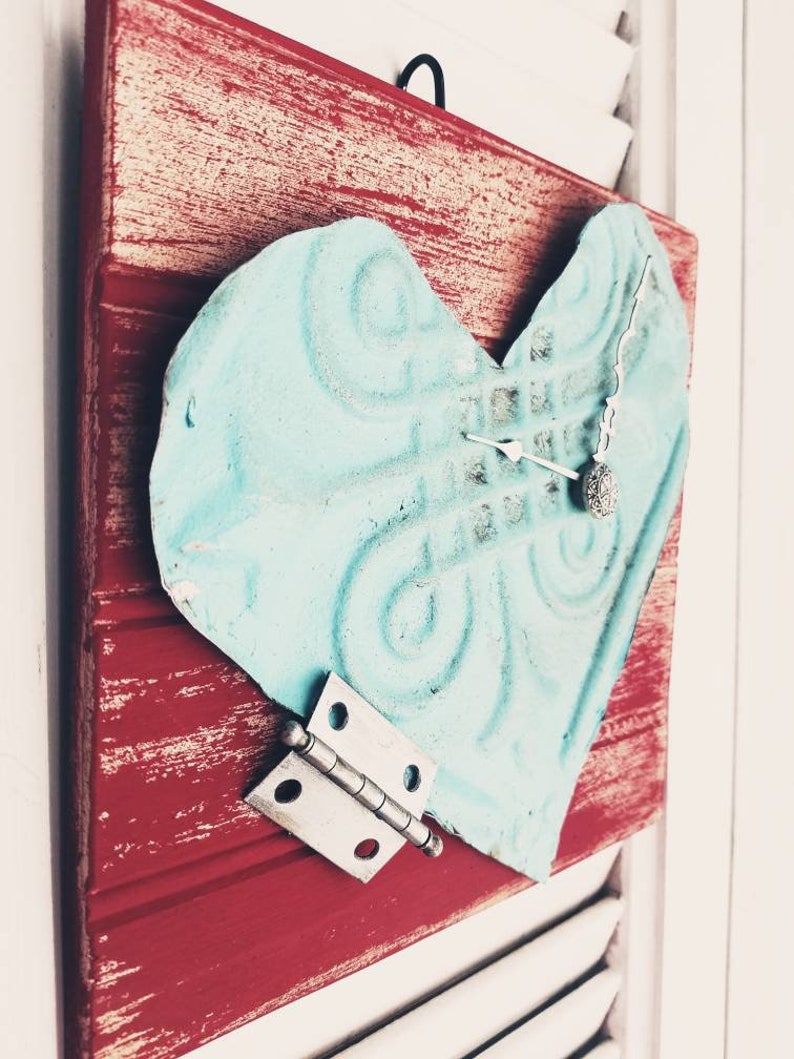 3 Different Tin Heart Wall Hangings Etsy