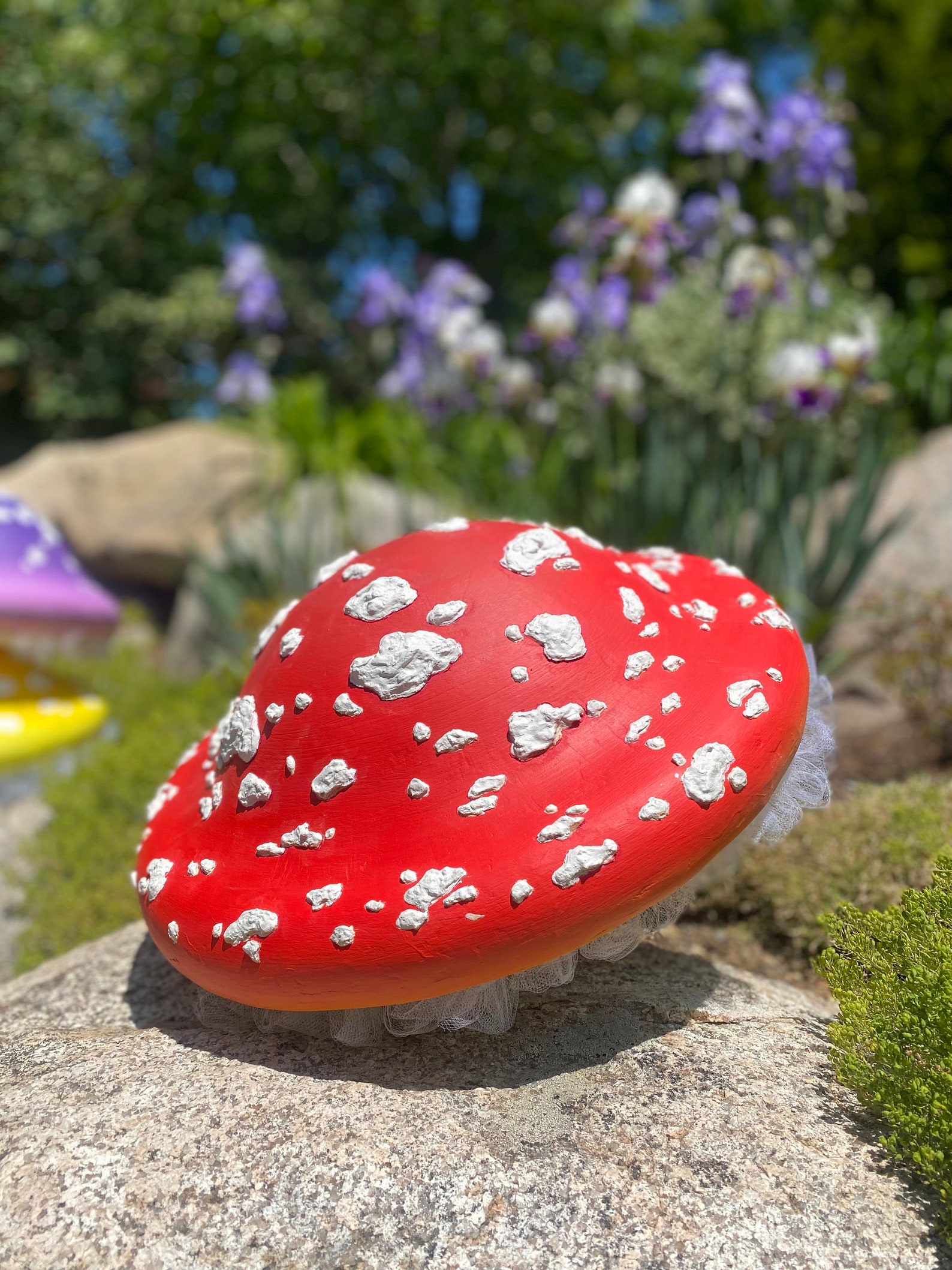 Giant Red Mushroom Hat, 3D Spots, Paper Macheamanita, Forest Faerie