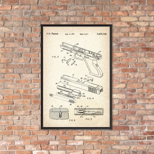 Glock patent framed poster