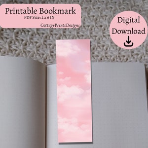 Pink Sunset-Inspired Printable Bookmark - Print and Use PDF - Book Lovers