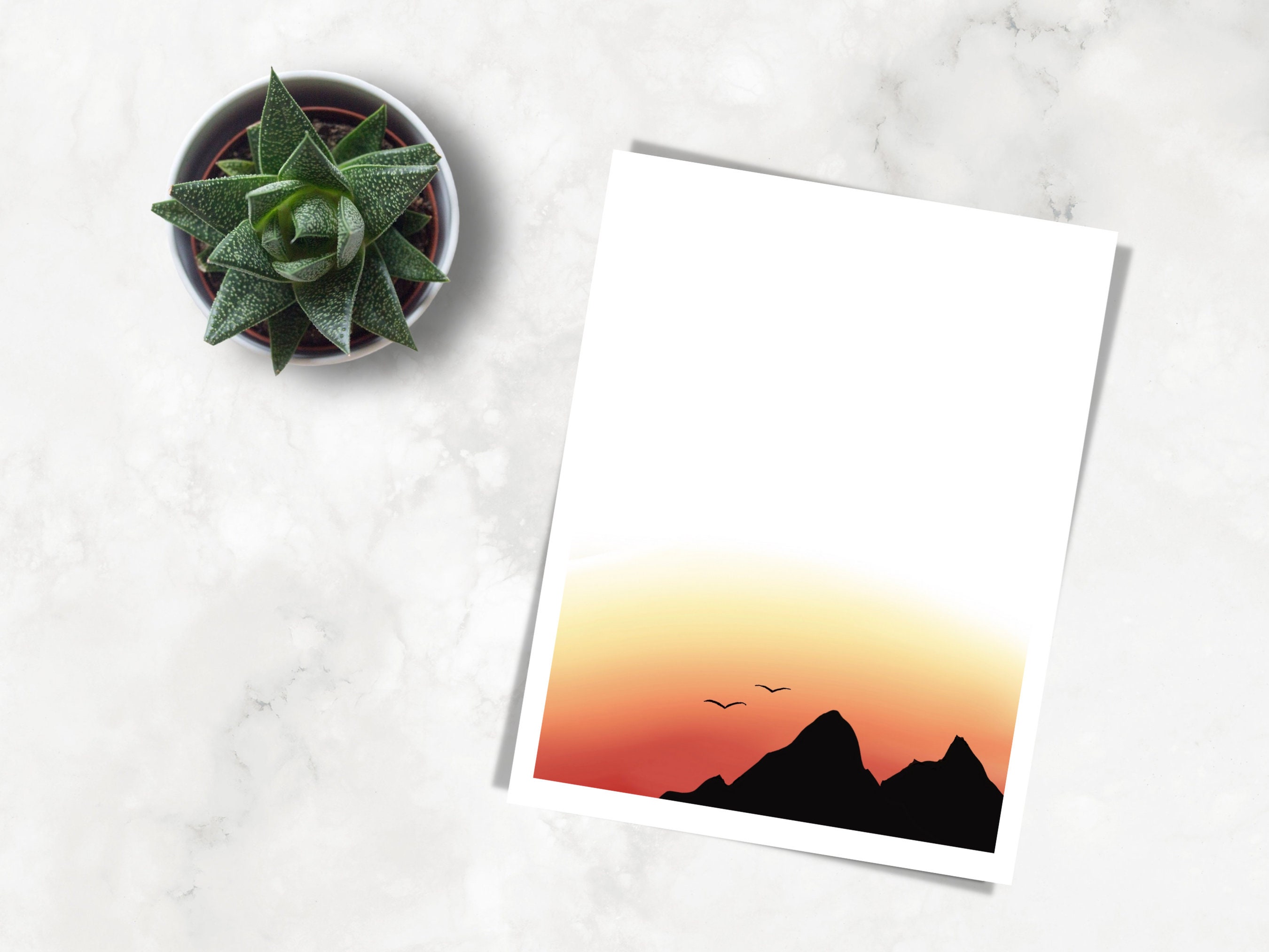 Mountain Sunset Stationary Set - Digital Printable Stationary Set- Sky Landscape Stationary - Etsy